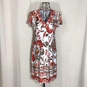 DONNA MORGAN Blood Orange Floral Sheath Dress